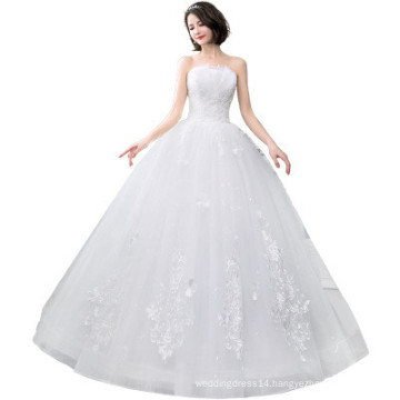 XQX002 Wholesale Cheap Sexy Plus size Wedding Dress Bridal Gown Sequins Tulle Ruffles Strapless Muslim Ball Gown Wedding Dress